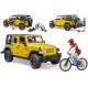 Jeep Wrangler Rubicon con MTB e Biker- Bruder 02543